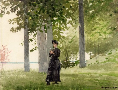 Donna con fiore da Winslow Homer